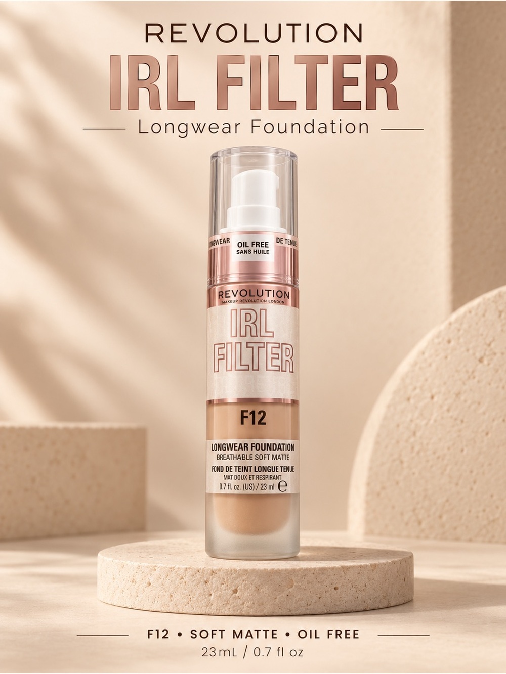 Makeup Revolution IRL Filter Longwear Foundation F12 – 23 mL